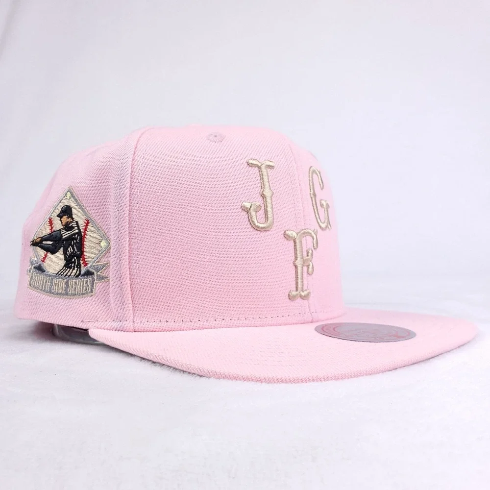 Joe Fresh Goods Mitchell & Ness Snapback Hat Cap 3D Logo South Side Pink NWT